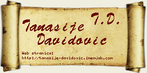 Tanasije Davidović vizit kartica